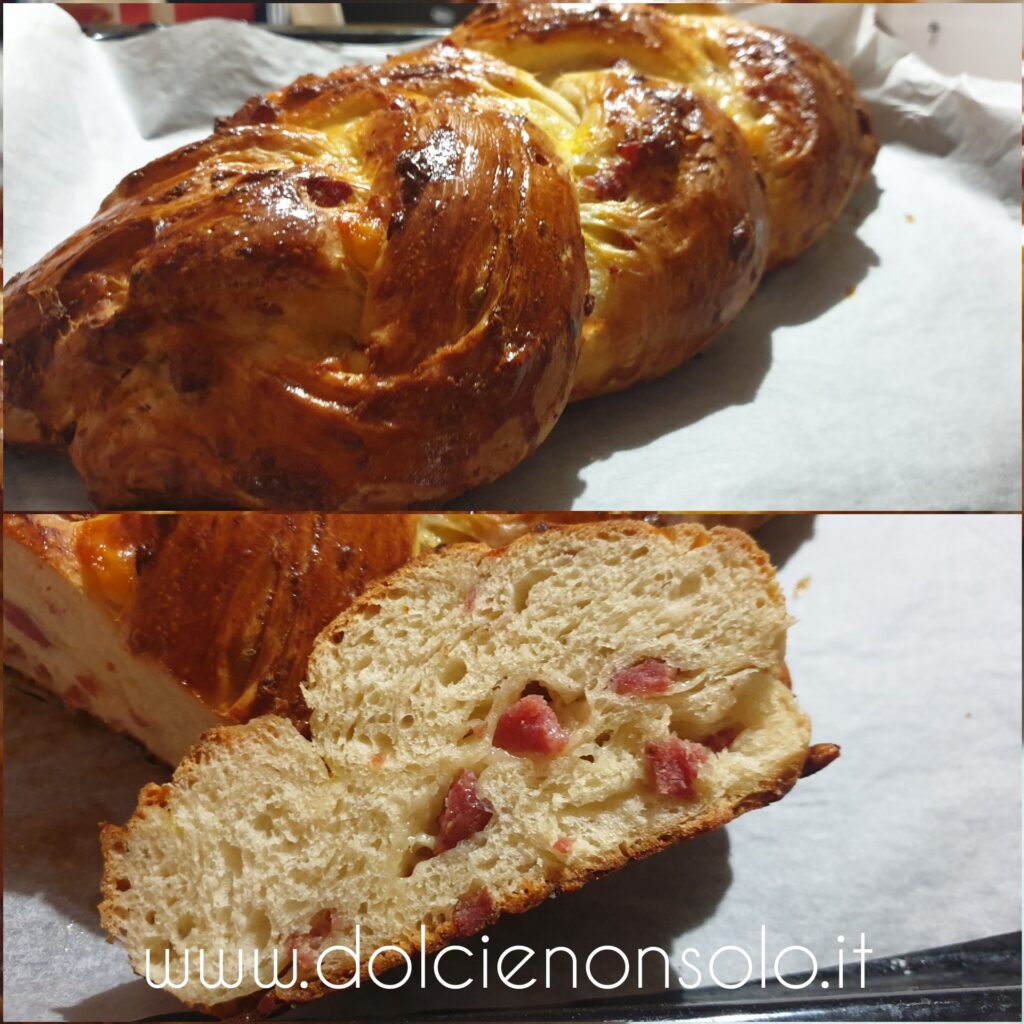 Treccia di pan brioche farcita